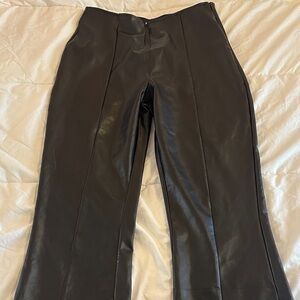Abercombie and Fitch High rise vegan leather split hem pants